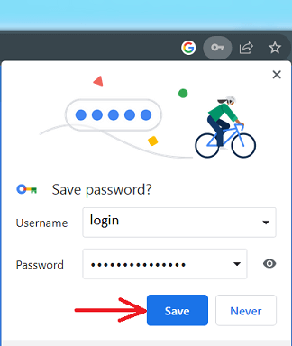 Let your browser to remember your login information for Worldbytez