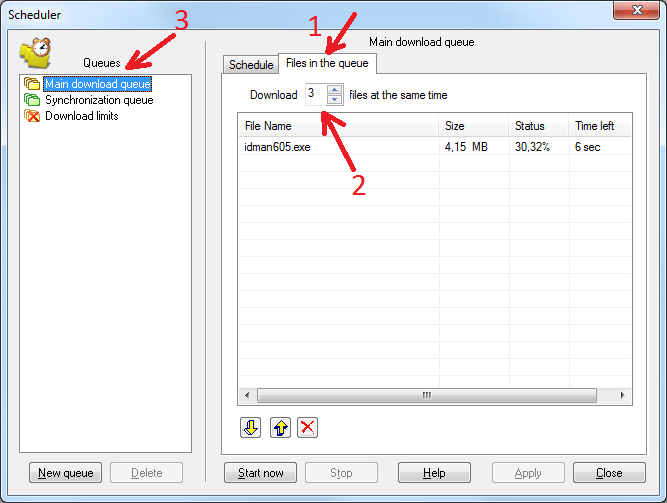 Set number number of files to download simultaneously