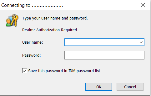 Password request from a site